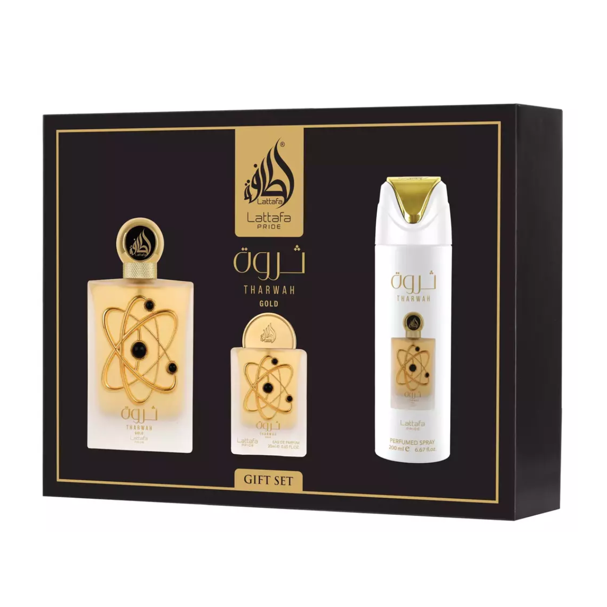 KIT THARWAH GOLD LATTAFA PRIDE GIFT SET EAU DE PARFUM